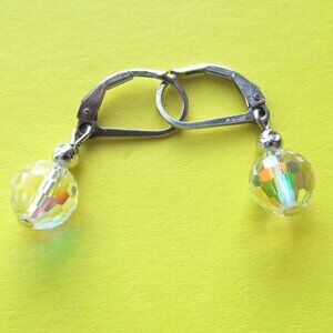 Swarovski clear crystal ball earrings drop dangle